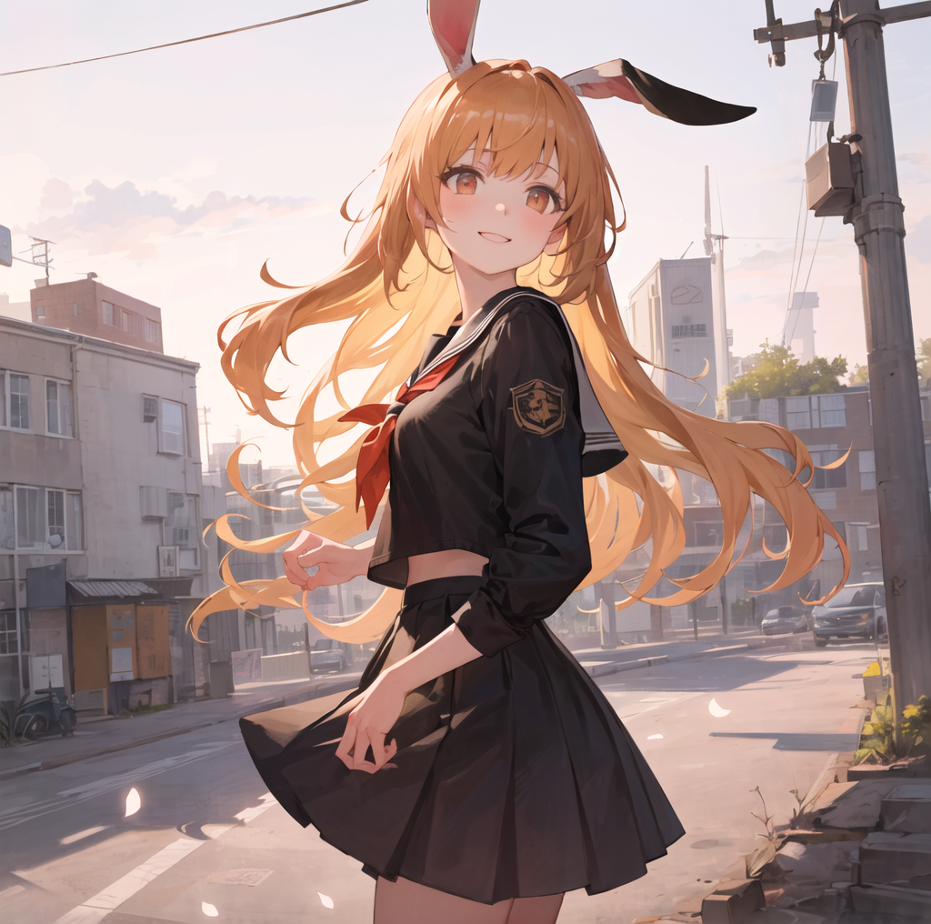 01048 1856128229 ((masterpiece,best quality)),1girl,(long hair), solo,black animal ears, (rabbit), l